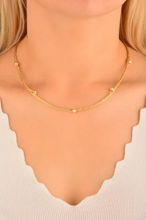 Cebeci 14 Ayar Hasır İp Dorikalı Altın Kolye