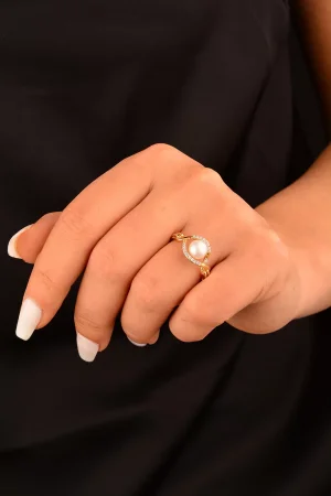 Cebeci 14 Ayar İnci Yüzük