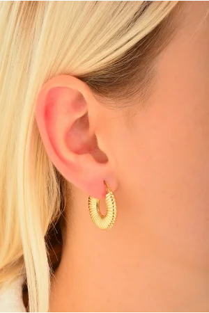 Cebeci 14 Ayar İstiridye Altın Küpe