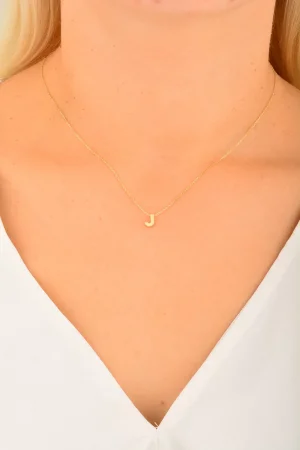 Cebeci 14 Ayar J Harfli Altın Kolye