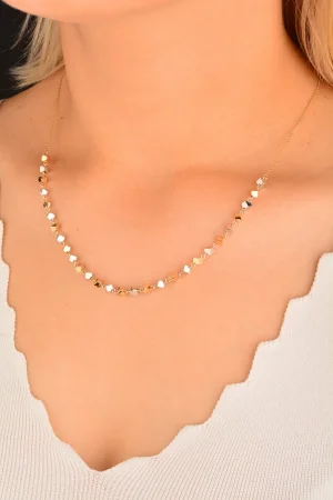 Cebeci 14 Ayar Küp Renkli Altın Kolye