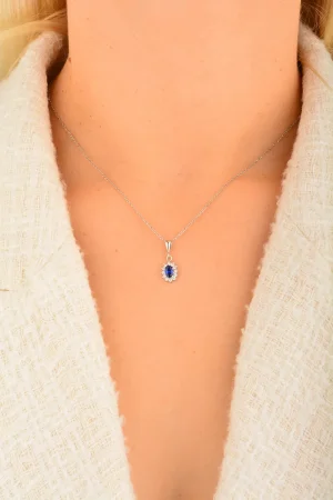 Cebeci 14 Ayar Mavi Taşlı Set Kolye Ucu