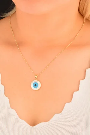 Cebeci 14 Ayar Nazar Boncuklu Kolye Ucu