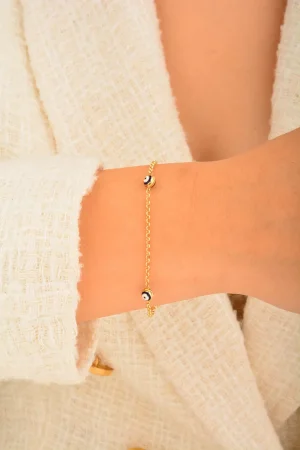 Cebeci 14 Ayar Nazarboncuklu Altın Bileklik