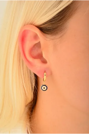 Cebeci 14 Ayar Nazarboncuklu Altın Küpe