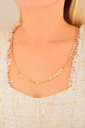 Cebeci 14 Ayar Pullu Altın Kolye