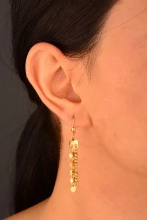 Cebeci 14 Ayar Pullu Dorikalı Küpe