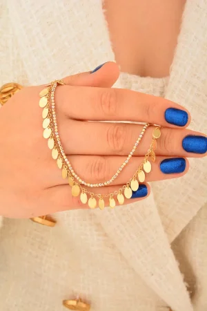 Cebeci 14 Ayar Pullu Renkli Dorikalı Altın Bileklik