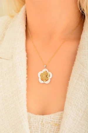 Cebeci 14 Ayar Renkli Çiçek Altın Kolye