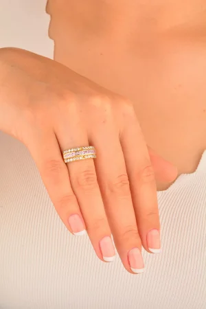 Cebeci 14 Ayar Renkli Taşlı Yüzük