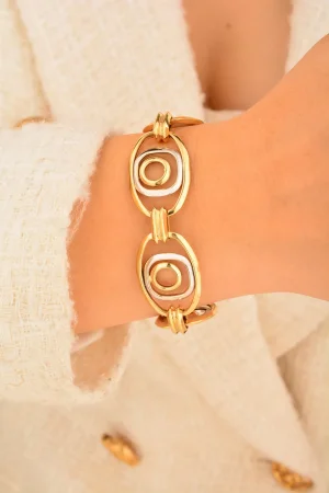 Cebeci 14 Ayar Renkli Zincir Altın Bileklik