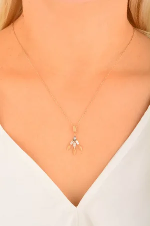 Cebeci 14 Ayar Rose Altın Kolye Ucu