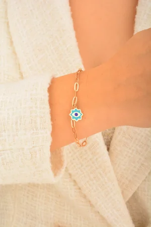 Cebeci 14 Ayar Rose Göz Zincir Bileklik