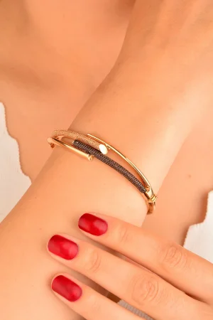 Cebeci 14 Ayar Rose Kelepçe Altın Bilezik