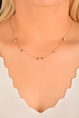 Cebeci 14 Ayar Rose Küp Altın Kolye