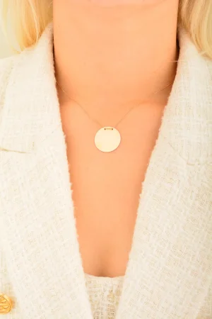 Cebeci 14 Ayar Rose Plaka Altın Kolye