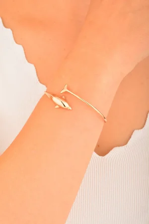 Cebeci 14 Ayar Rose Yunuslu Kelepçeli Altın Bileklik