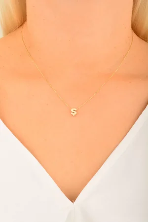 Cebeci 14 Ayar Ş Harfli Altın Kolye