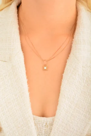 Cebeci 14 Ayar Sedef Rose Altın Kolye