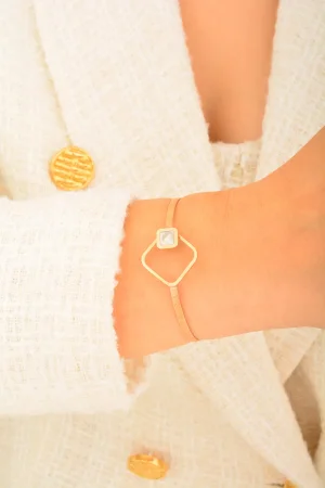 Cebeci 14 Ayar Sedefli Rose Altın Bilezik