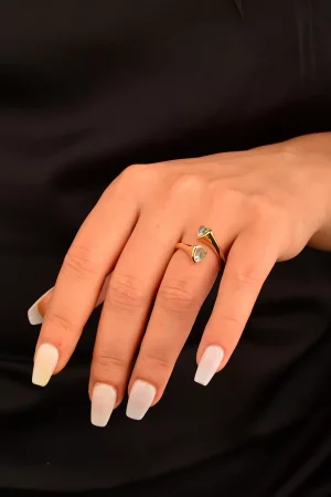 Cebeci 14 Ayar Su Yeşili Altın Yüzük