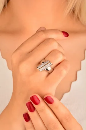 Cebeci 14 Ayar Taş Sıralı Fantazi Altın Yüzük