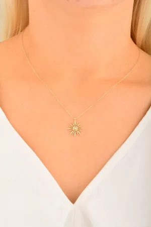 Cebeci 14 Ayar Taşlı Altın Kolye