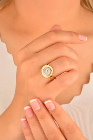 Cebeci 14 Ayar Taşlı Altın Yüzük