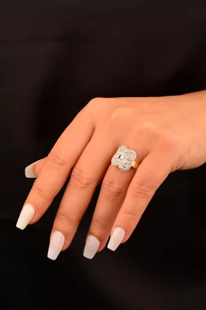 Cebeci 14 Ayar Taşlı Çiçek Altın Yüzük