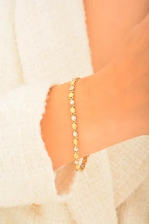 Cebeci 14 Ayar Taşlı İnce Altın Bileklik