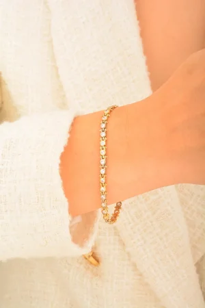 Cebeci 14 Ayar Taşlı İnce Altın Bileklik