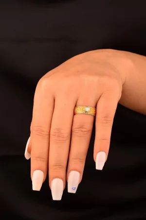 Cebeci 14 Ayar Tek Taşlı Altın Yüzük