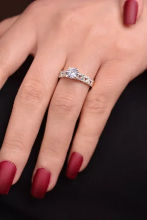 Cebeci 14 Ayar Tektaş Altın Yüzük