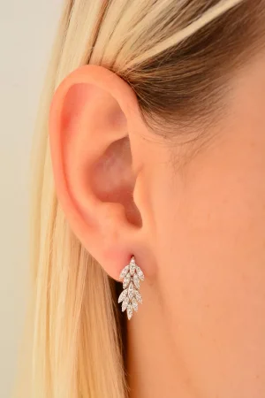 Cebeci 14 Ayar Yaprak Altın Küpe