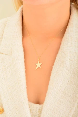 Cebeci 14 Ayar Yıldız Altın Kolye