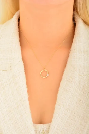 Cebeci 14 Ayar Yıldız Halkalı Altın Kolye