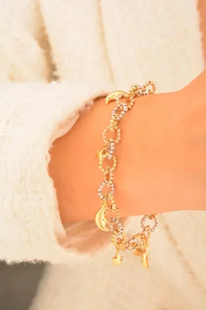 Cebeci 14 Ayar Yıldızlı Altın Şans Bilekliği