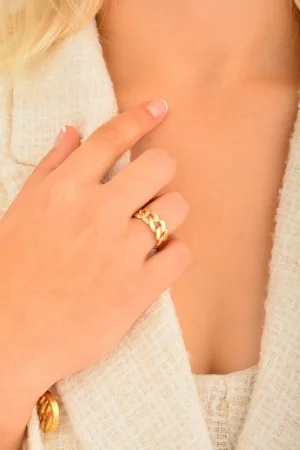 Cebeci 14 Ayar Zincir Altın Yüzük