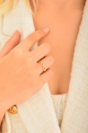 Cebeci 14 Ayar Zincir Altın Yüzük