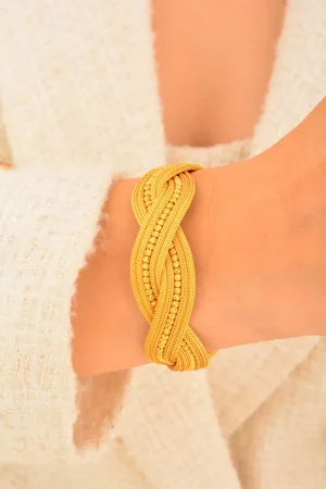 Cebeci 22 Ayar Dorikalı Örgü Hasır Altın Bileklik