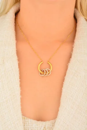 Cebeci 22 Ayar Taşlı Halka Altın Kolye