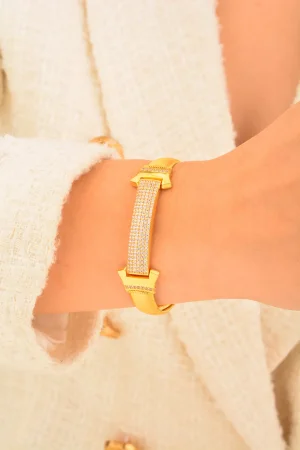 Cebeci 22 Ayar Taşlı Kelepçe Altın Bilezik