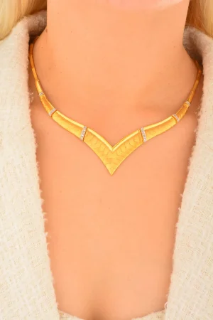 Cebeci 22 Ayar Taşlı Model Altın Gerdanlık