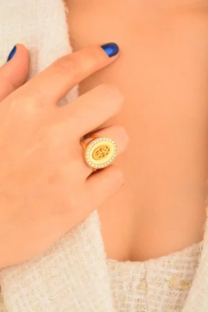 Cebeci 22 Ayar Taşlı Oval Altın Yüzük