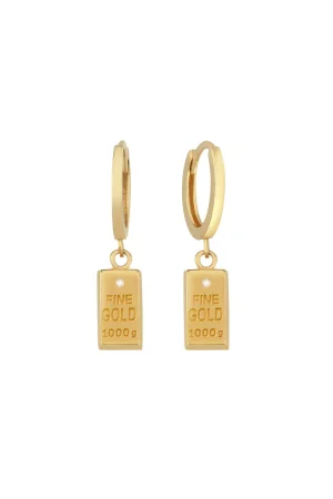 Cebeci 14 Ayar Külçe Altın Küpe