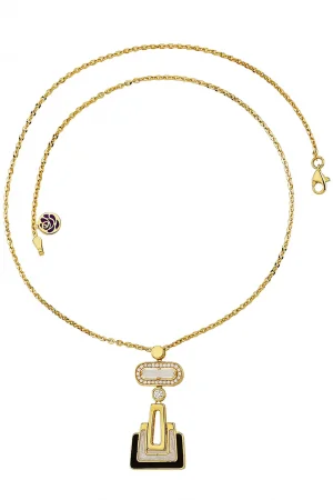 Cebeci 14 Ayar Siyah Mineli Altın Kolye