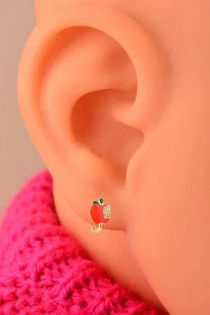 Cebeci 14 Ayar Çocuk Elma Altın Küpe