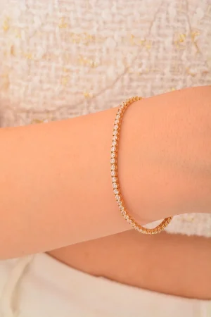 Cebeci 14 Ayar Su Yolu Altın Taşlı Bileklik