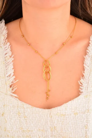 Cebeci 22 Ayar Dorikalı 3 Halka Altın Kolye