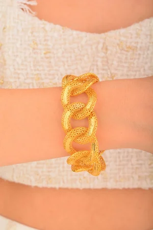 Cebeci 22 Ayar Uzay Yolu Desenli Altın Bileklik